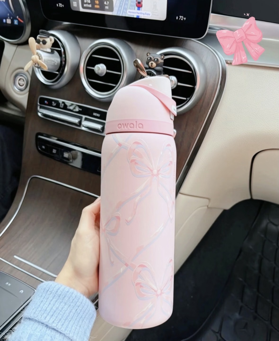 （預購）OWALA FreeSip 32oz 粉色蝴蝶結 冷水瓶