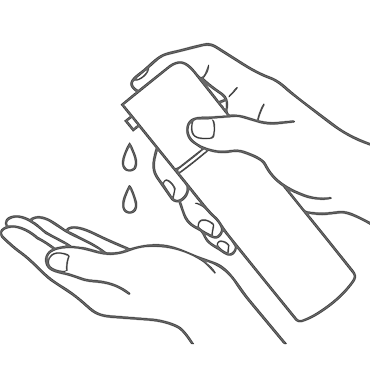 費洛蒙精粹用法step1：按壓1~2下至手心