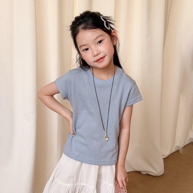 六色合身小花布標上衣