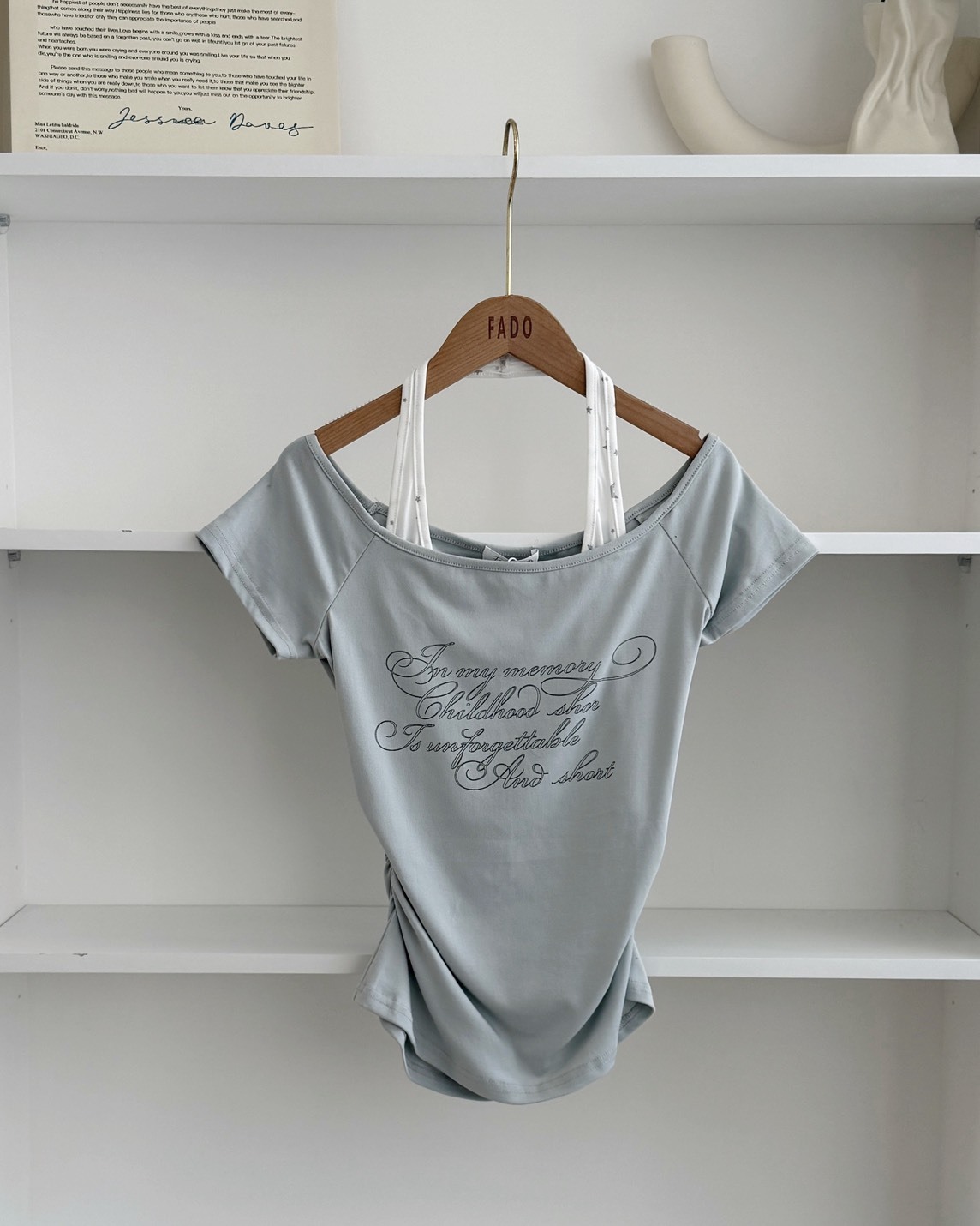 法朵Fado shop｜字母星星掛脖兩件式短T 0285003 三色