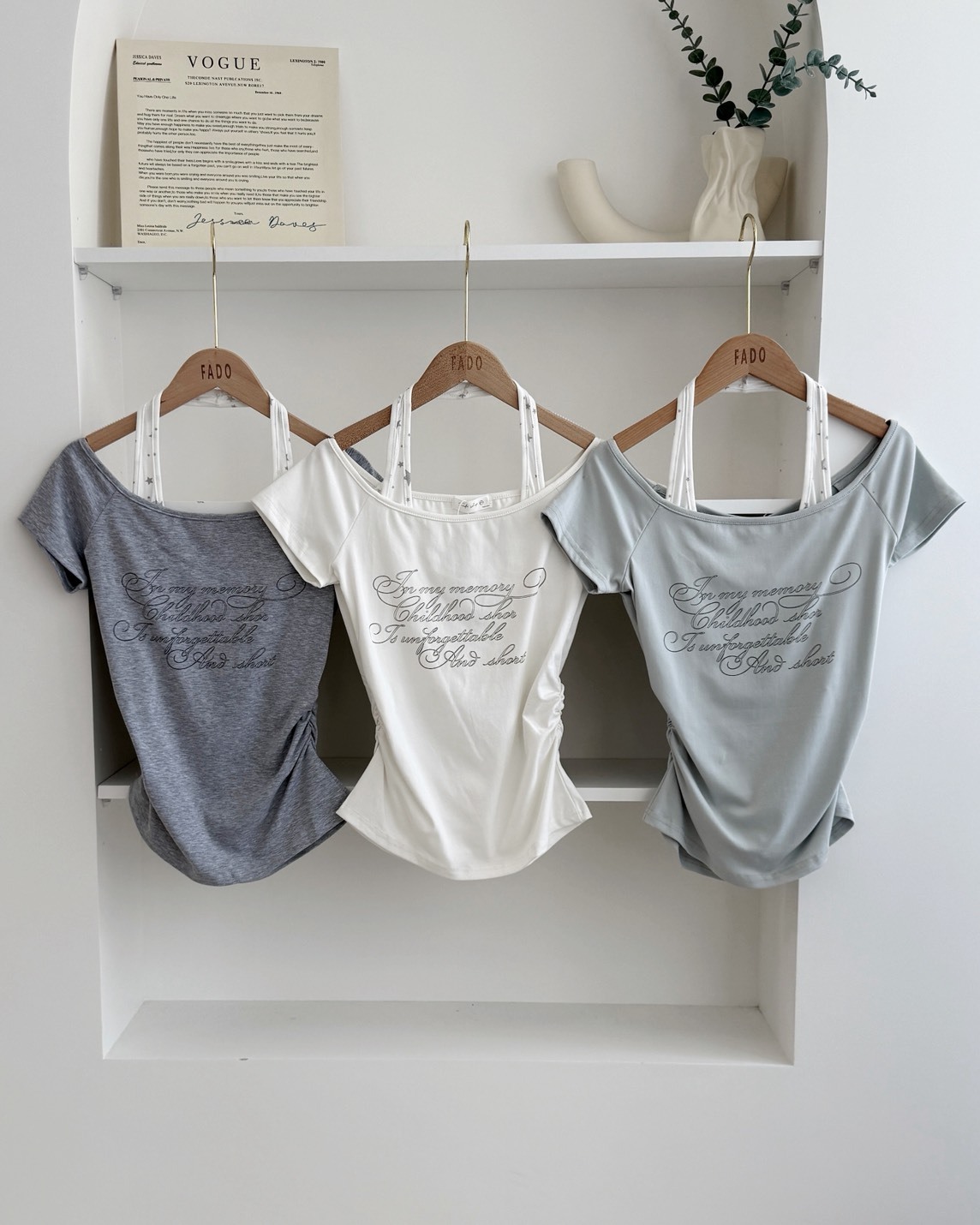 法朵Fado shop｜字母星星掛脖兩件式短T 0285003 三色