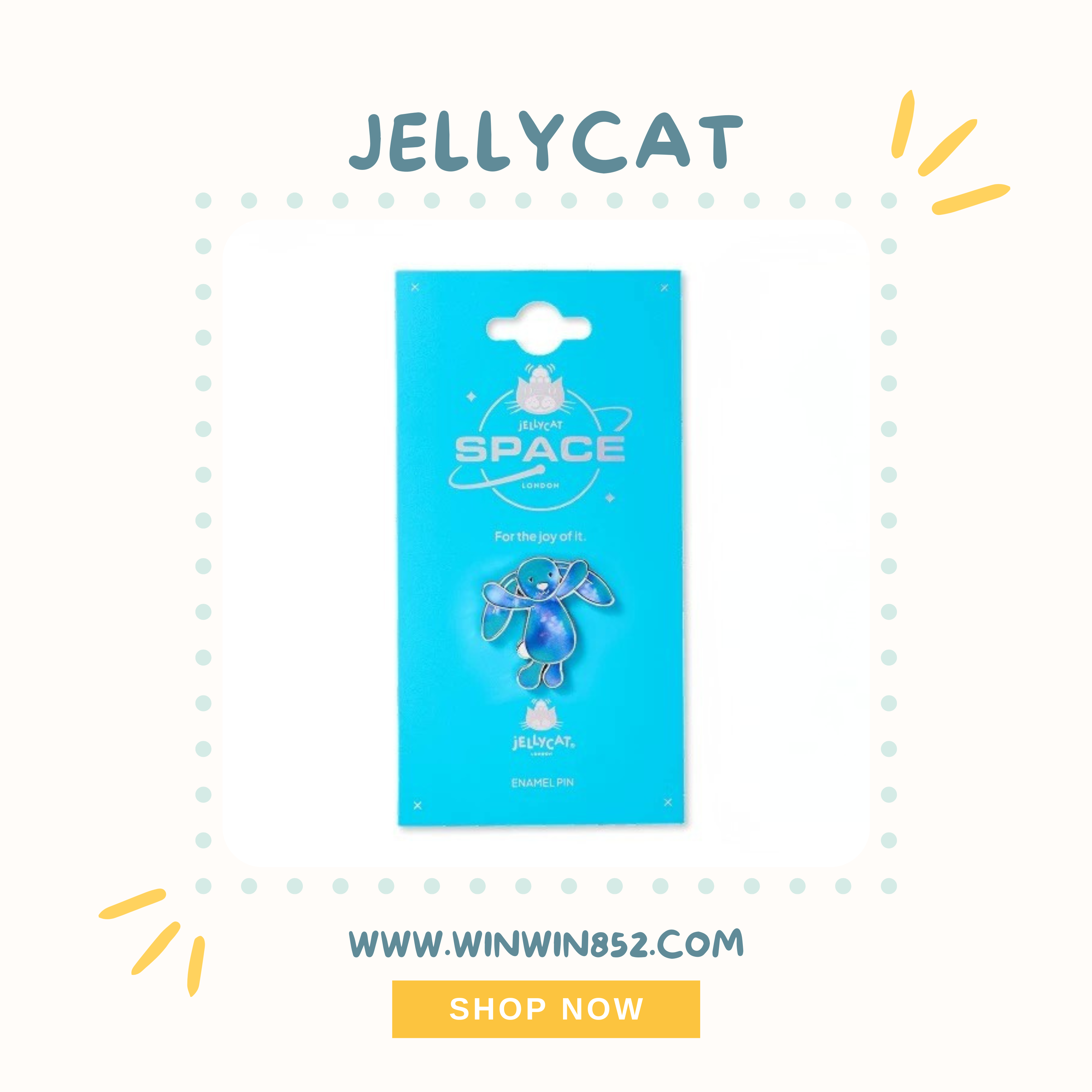 Jellycat Enamel Pin Space Zodihop Bunny