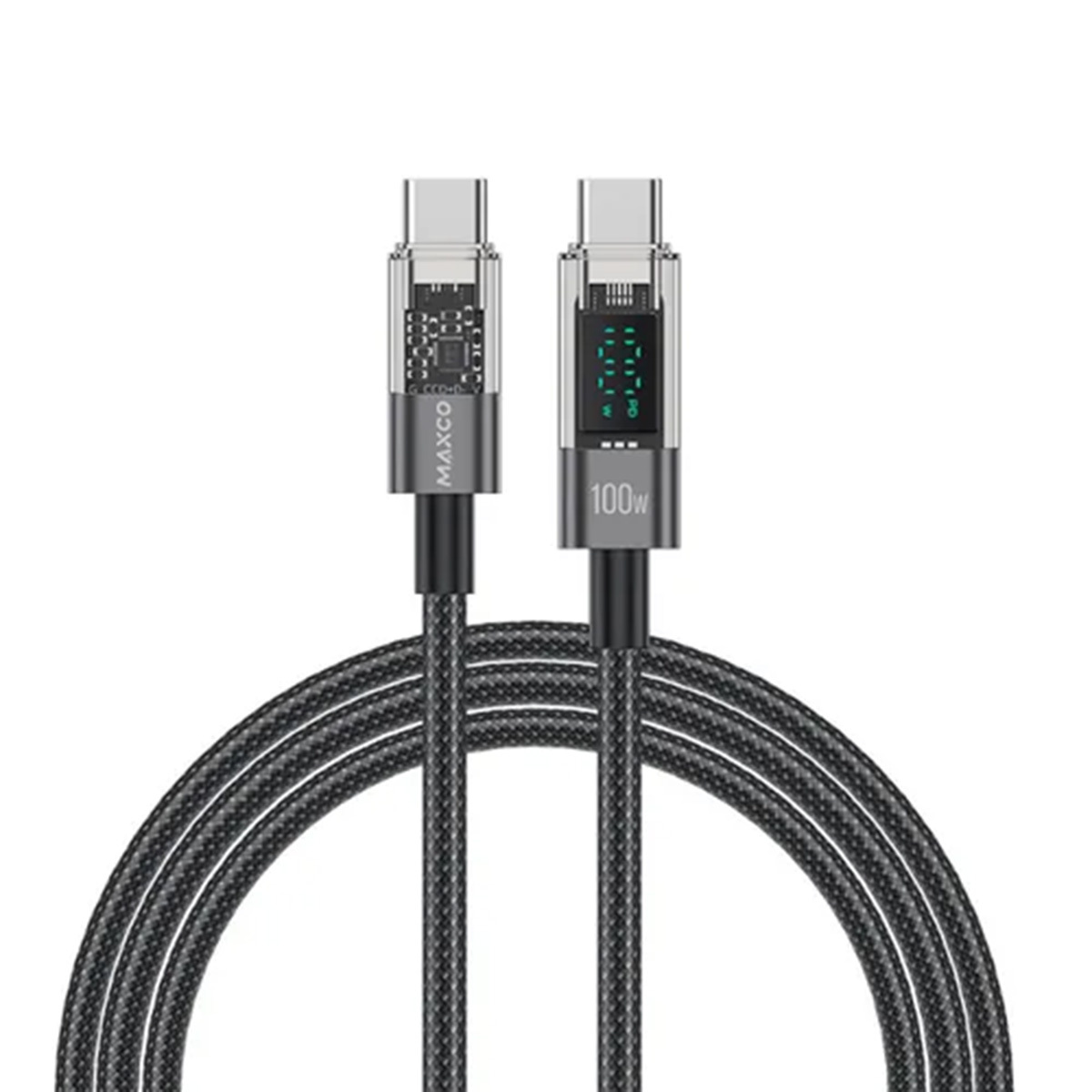 Maxco Type C To Type C 100w 顯示屏快充數據線 MS03CC