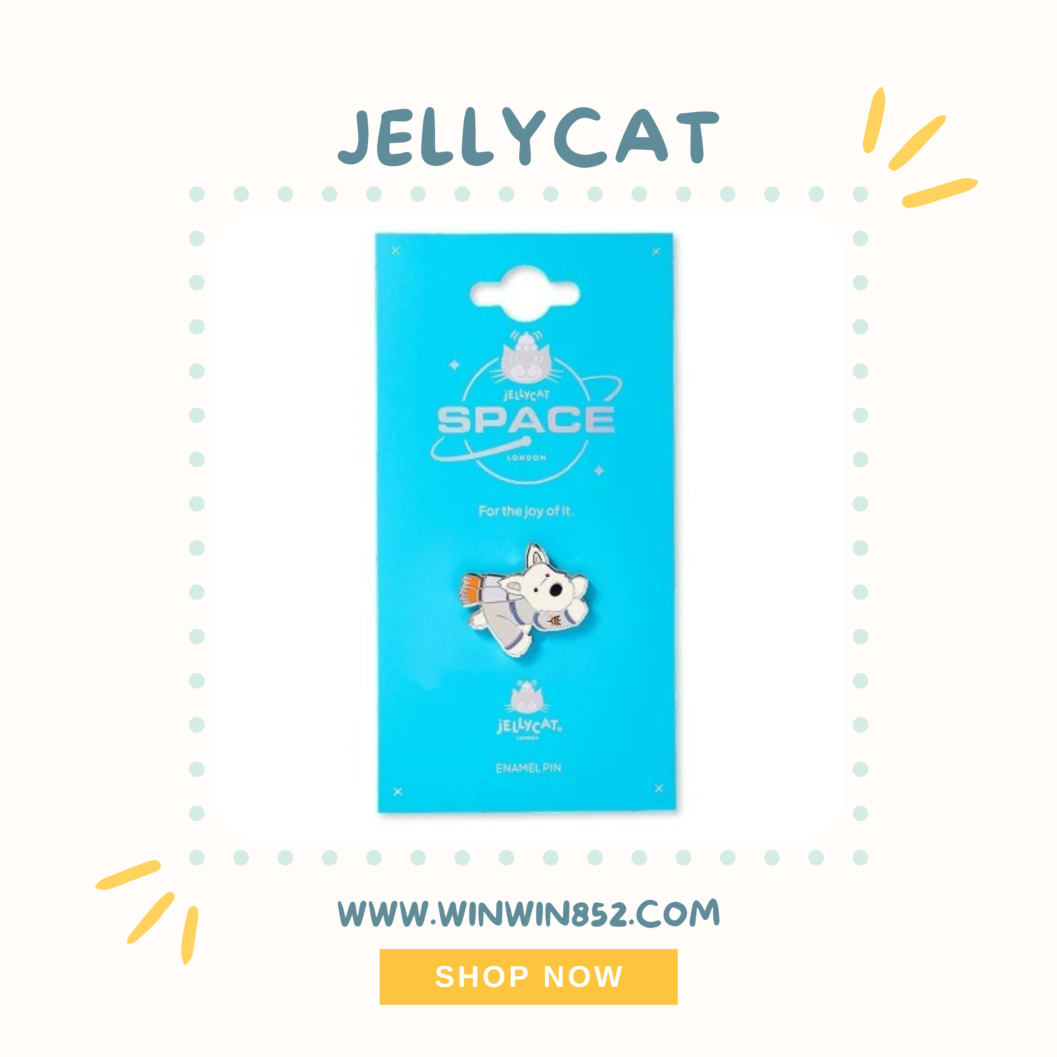 Jellycat Enamel Pin Space Scottie Dog