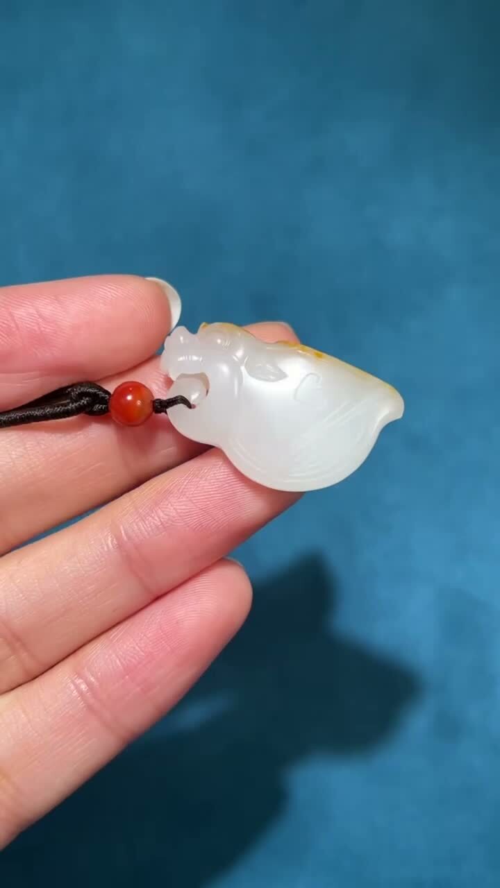 和田玉籽料鴻運當頭,天然和田玉軟玉