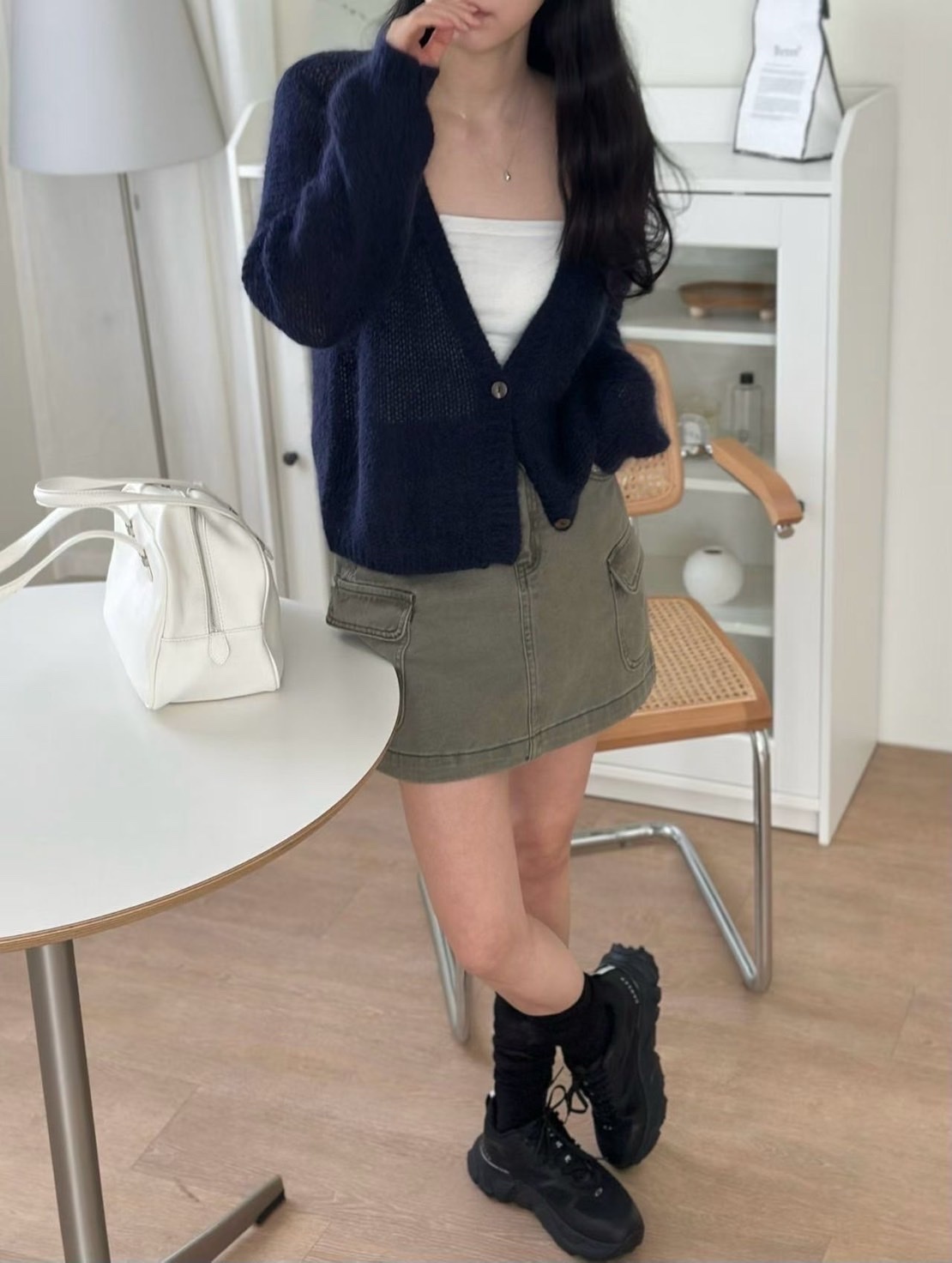 韓國連線 工裝口袋牛仔短裙