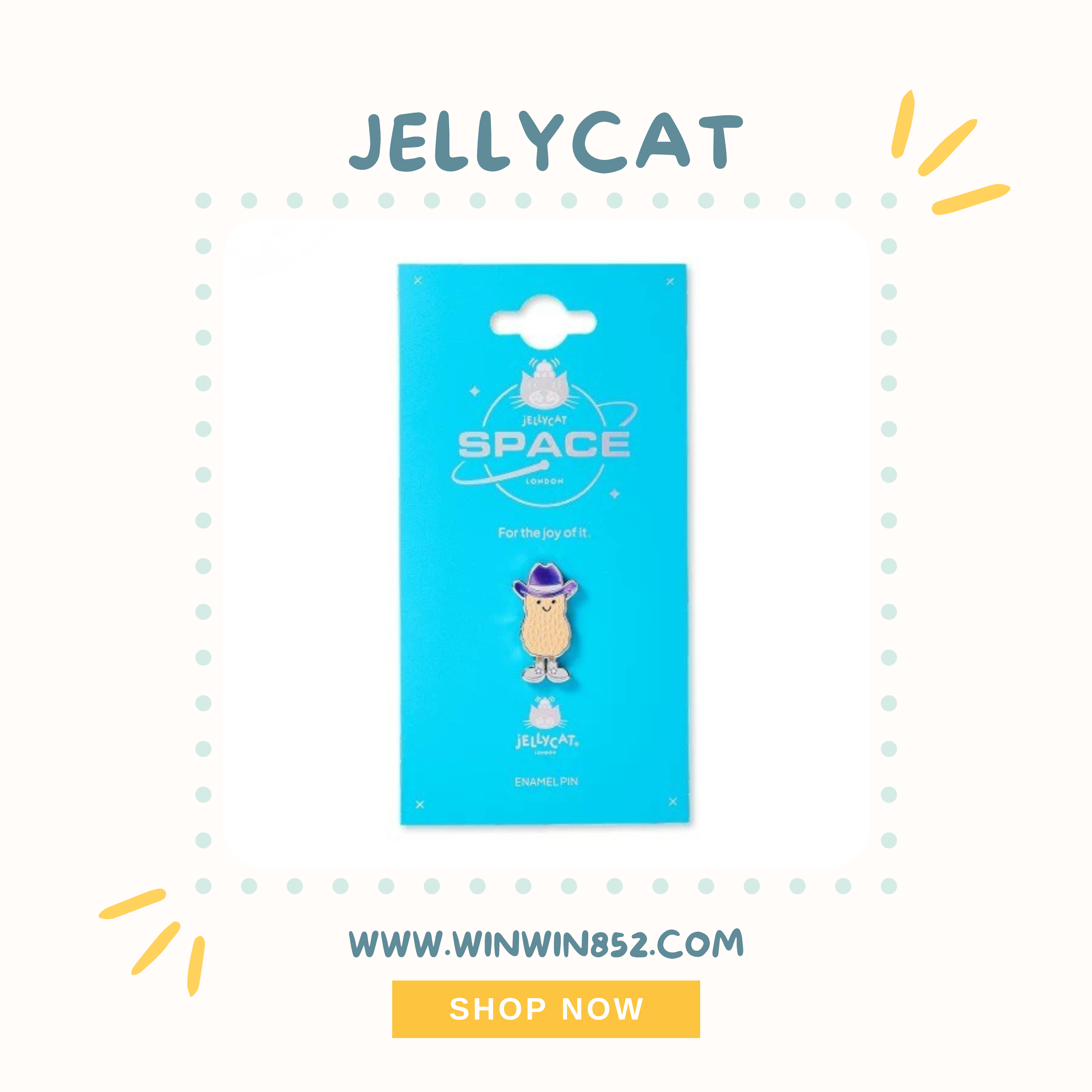 Jellycat Enamel Pin Space Rodeo Peanut