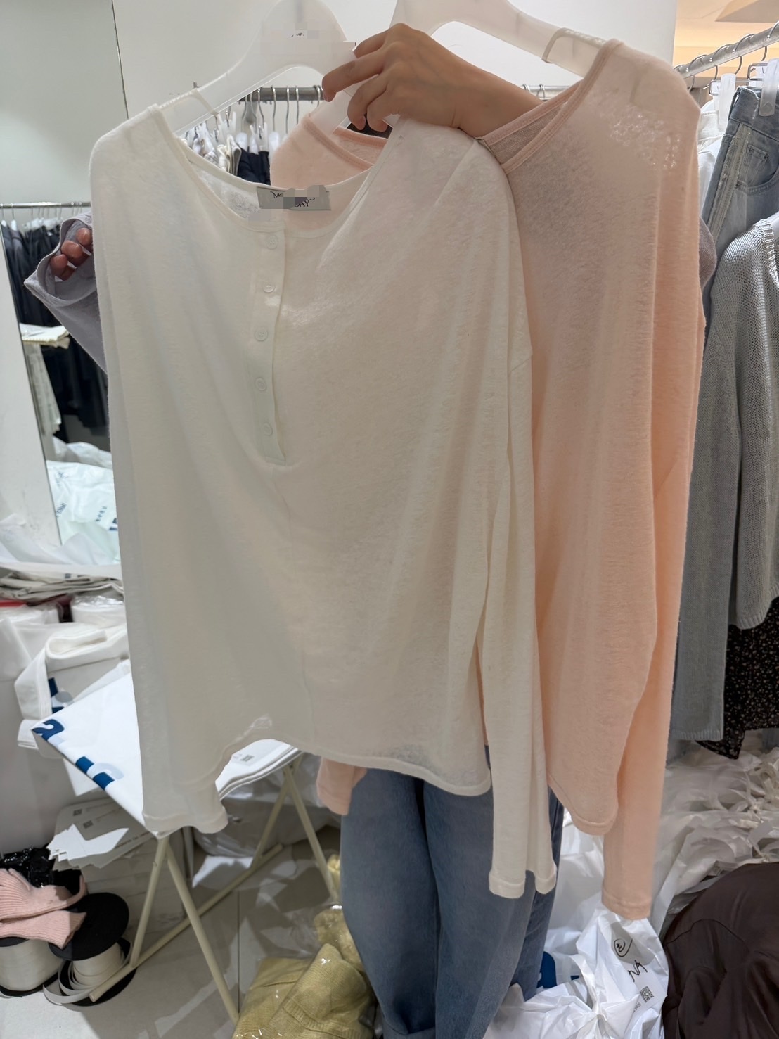 韓國連線 舒適麻感輕上衣