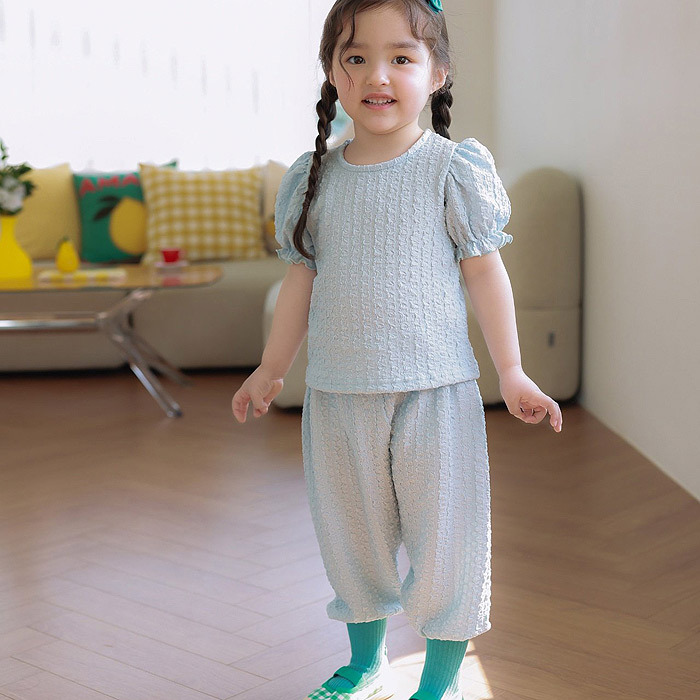 正韓夏JAZZ 兩色甜美澎袖套裝