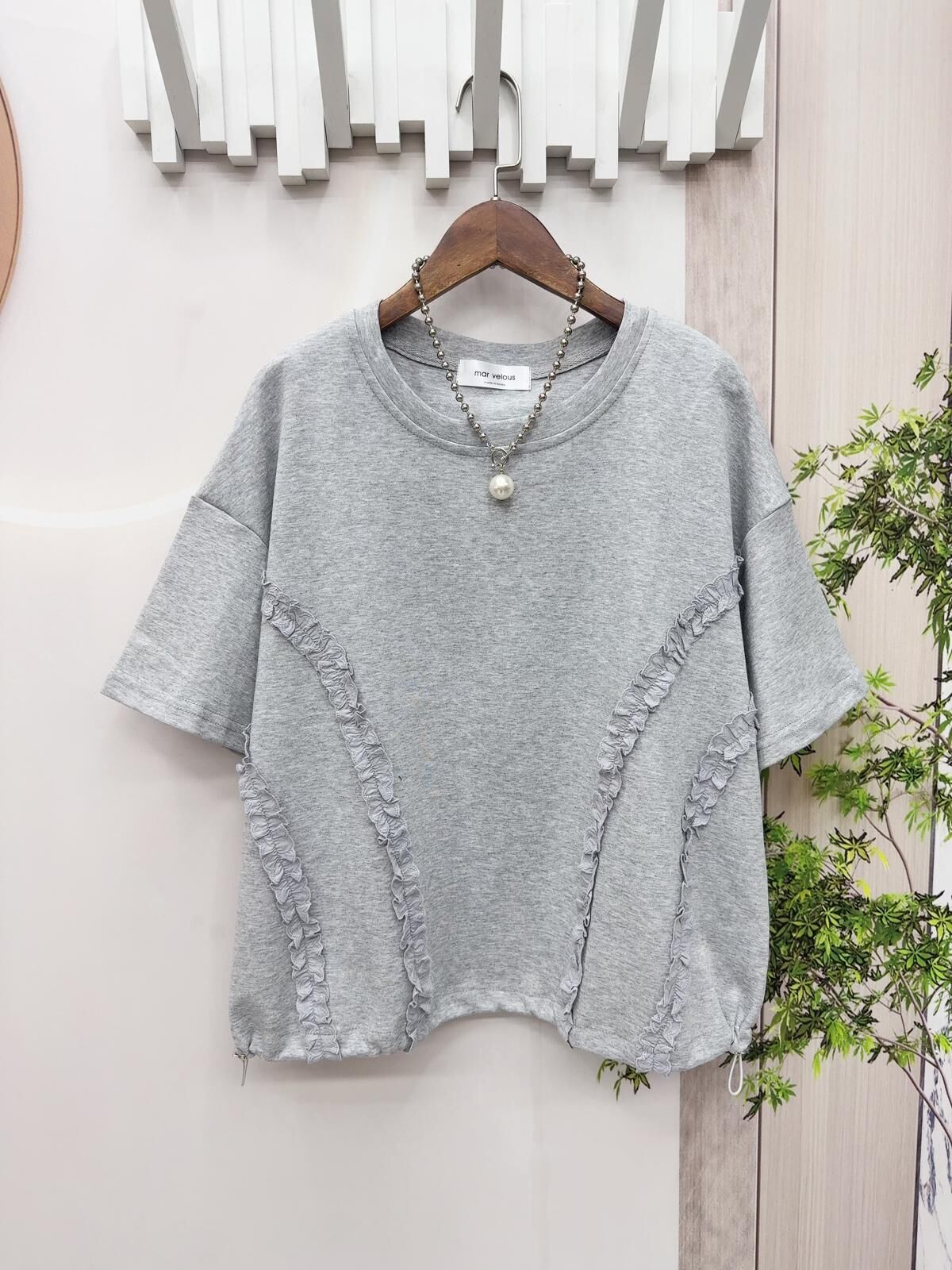 Mar 拼ruffle top~152W