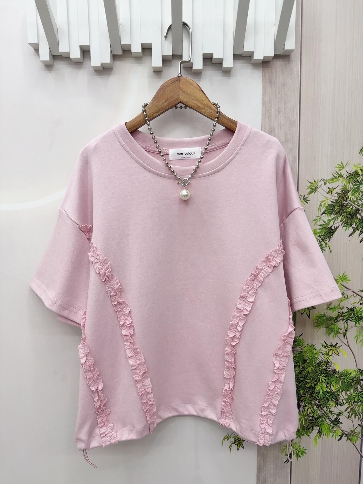 Mar 拼ruffle top~152W