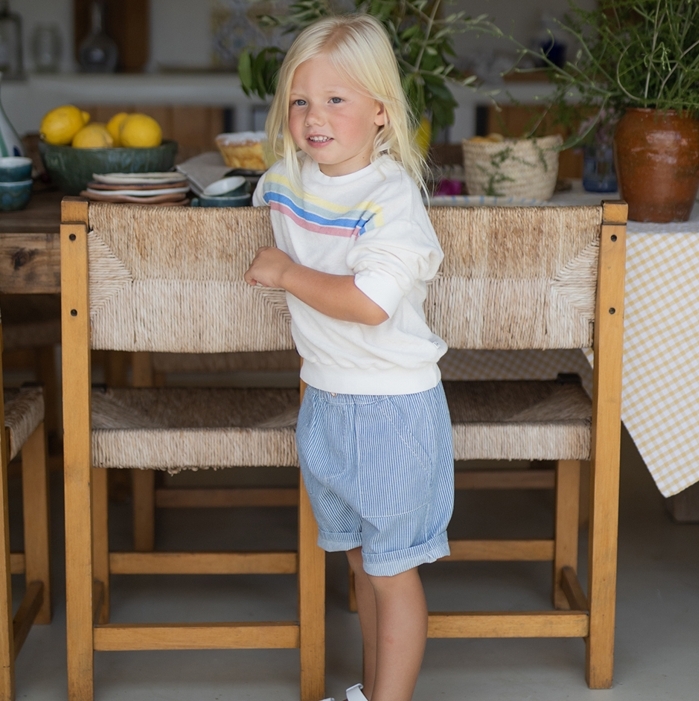 （預購）1+ in the family 細條紋單寧長褲 SINEU - denim