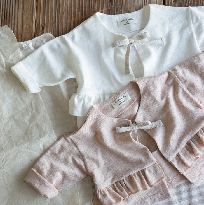 （預購）1+ in the family 綁帶荷葉邊罩衫 BASCARA- off-white