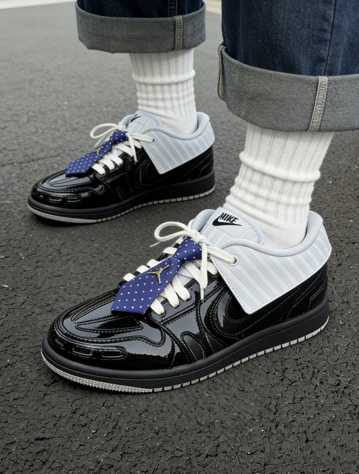 代購-Jordan Air Jordan 1 MM V3 可拆卸領帶 鞋領配飾 潮流舒適百搭 黑色 IR7554-001