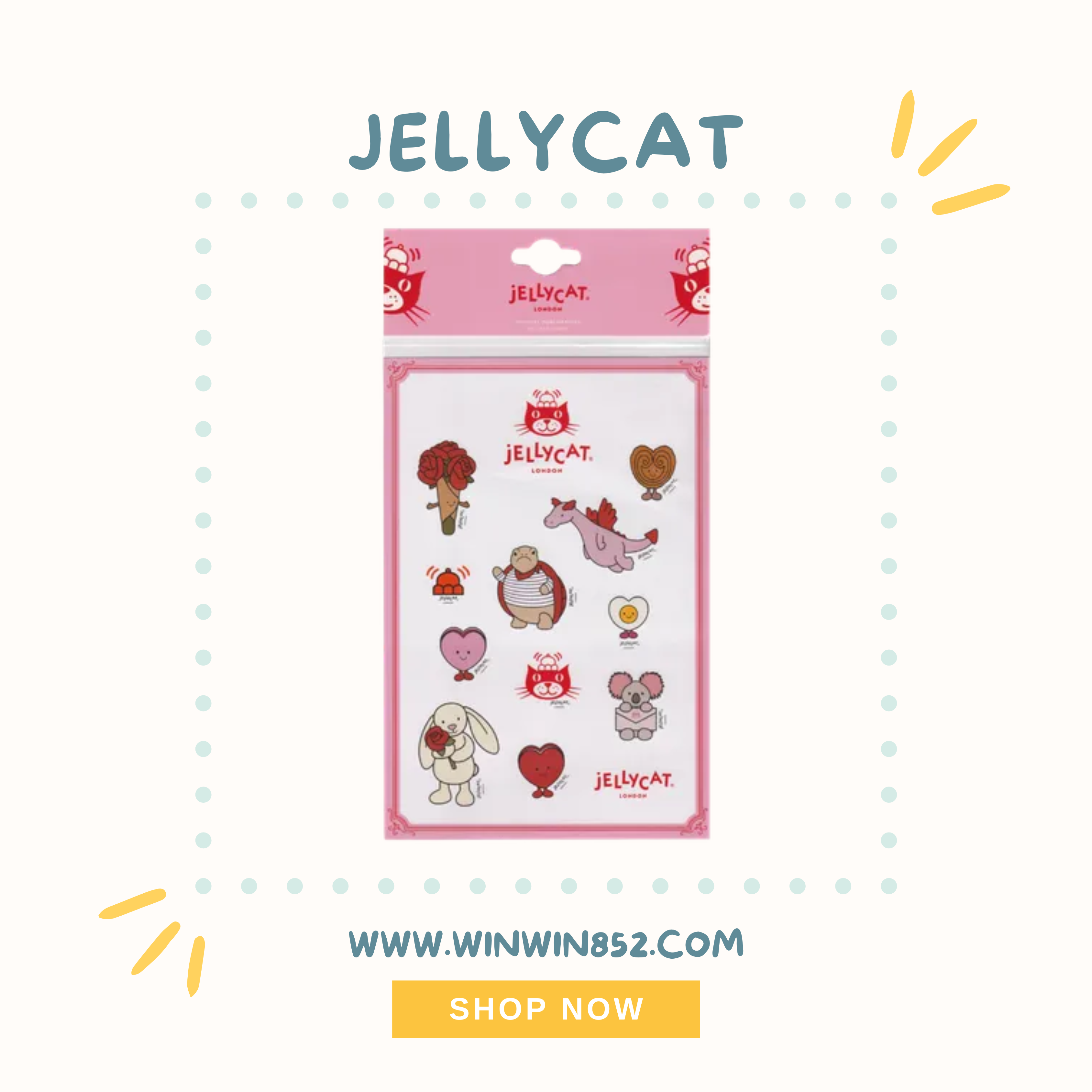 Jellycat 2026 Valentines Day Jellycat stickers