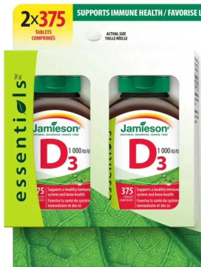 加姐 Jamieson D3 1000IU 375粒 x 2 *滿$899包京東送貨上門* CC152