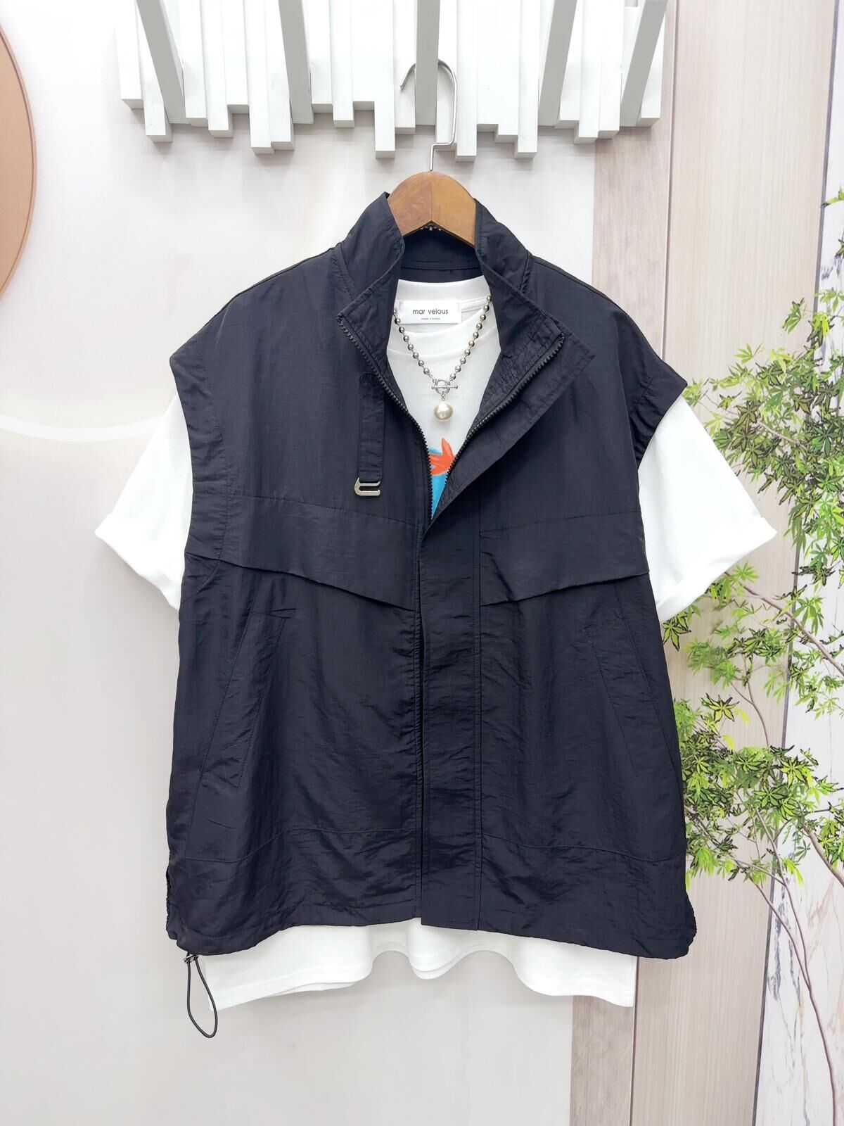 Mar 靚料拼Lace 背心外套~152Z