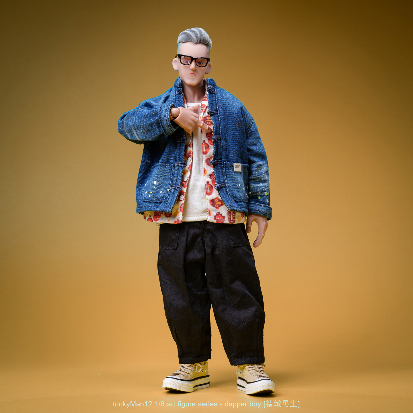 (預訂) TrickyMan12 FB-10146-d 1/6 精緻男生 潑漆洗水唐牛人偶套裝