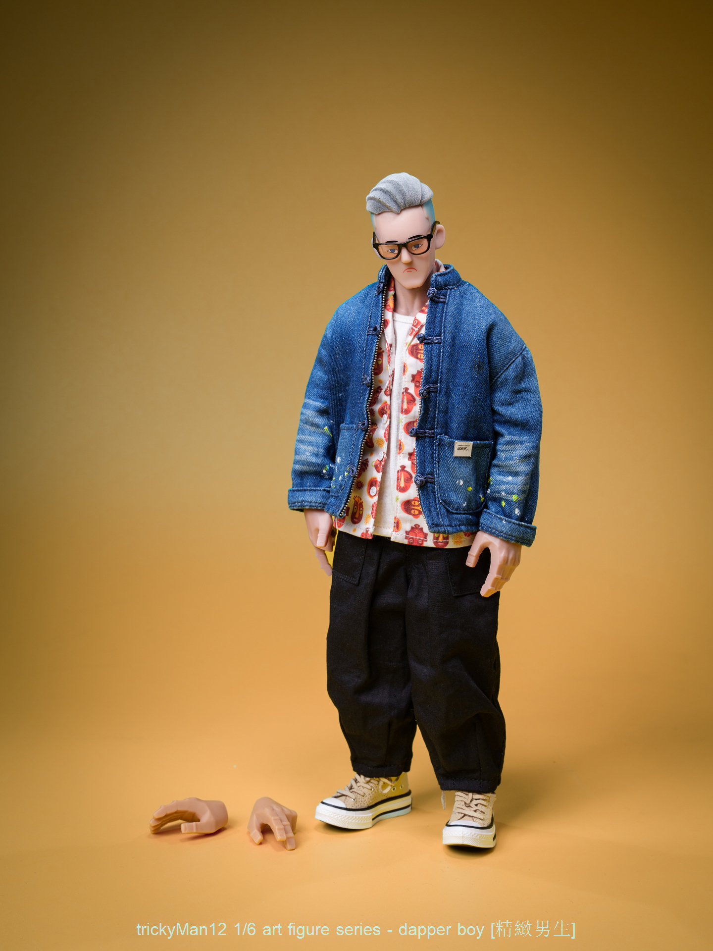 (預訂) TrickyMan12 FB-10146-d 1/6 精緻男生 潑漆洗水唐牛人偶套裝
