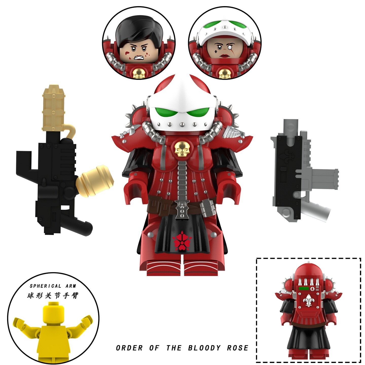 40K Order of The Bloody Rose Custom Minifigures Minifigs Fit Lego MY627