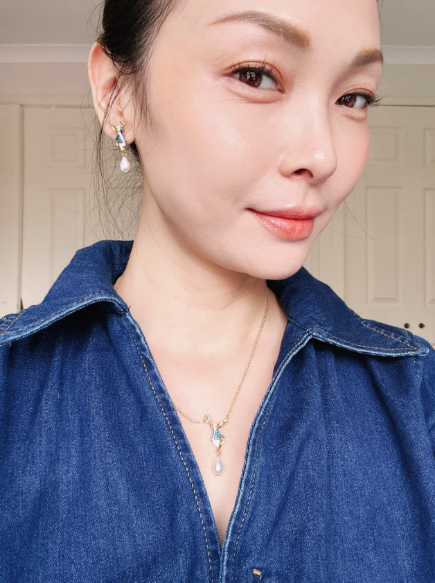 英國代購-Fable England x Peter Rabbit Butterfly Pearl Drop Necklace