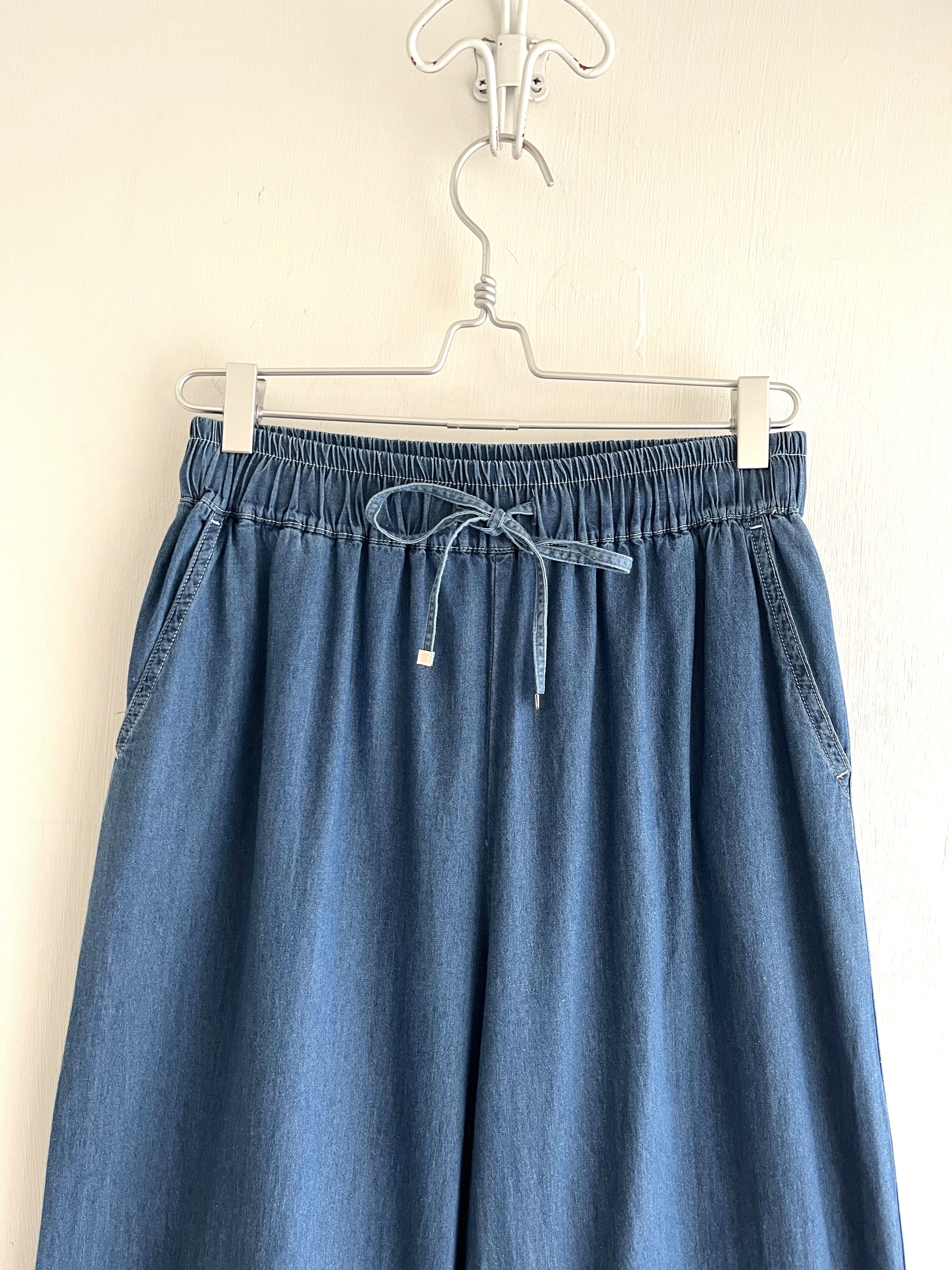 藍色薄料直腳褲