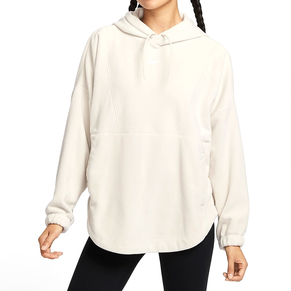 NIKE 帽T ONE TF PO HOODIE 米白色 絨毛 寬鬆 長袖 女 FV8077-104