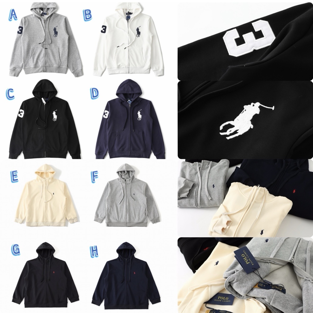 Ral*ph Lau*ren前胸刺繡拉鏈外套 -2600147