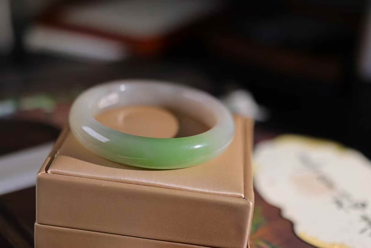 315716 58.5mm和田玉翠紫雙色手鐲 (58-60)