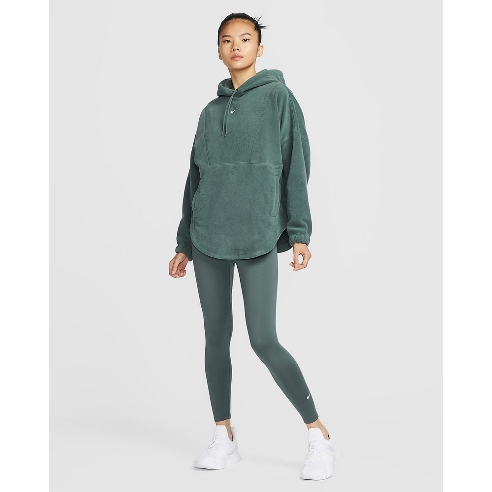 NIKE 帽T ONE TF PO HOODIE 綠色 絨毛 寬鬆 長袖 女 FV8077-338