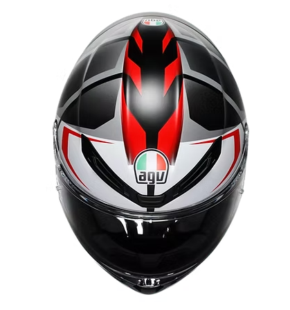 AGV K6S Karve 黑白紅 彩繪 碳纖維帽款