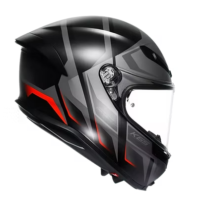 AGV K6S Karve 黑灰紅 彩繪 碳纖維帽款