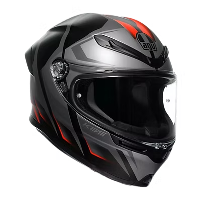 AGV K6S Karve 黑灰紅 彩繪 碳纖維帽款