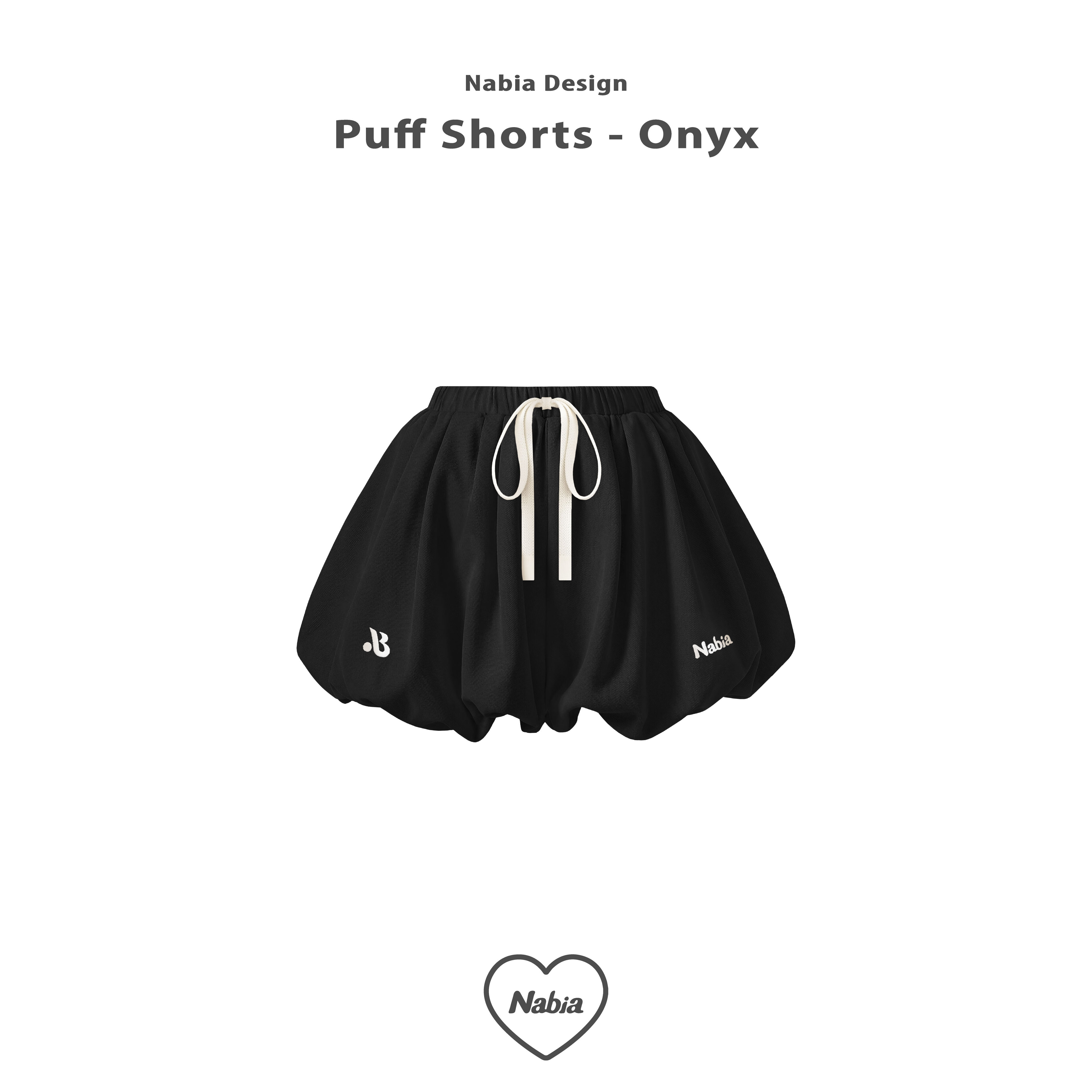 澎澎立體修身花苞褲裙 - 經典黑