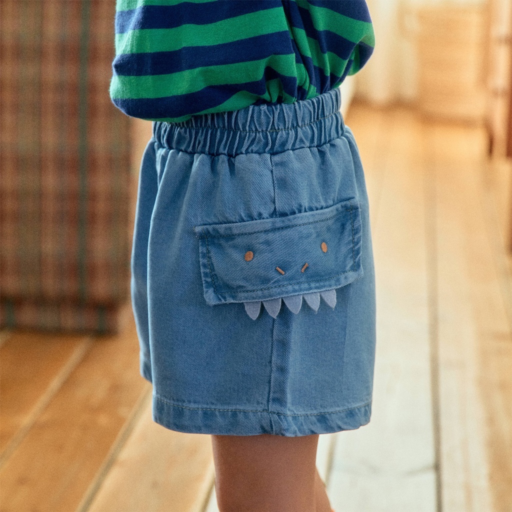 韓國🇰🇷1stblue 恐龍造型口袋牛仔短褲(5-15)