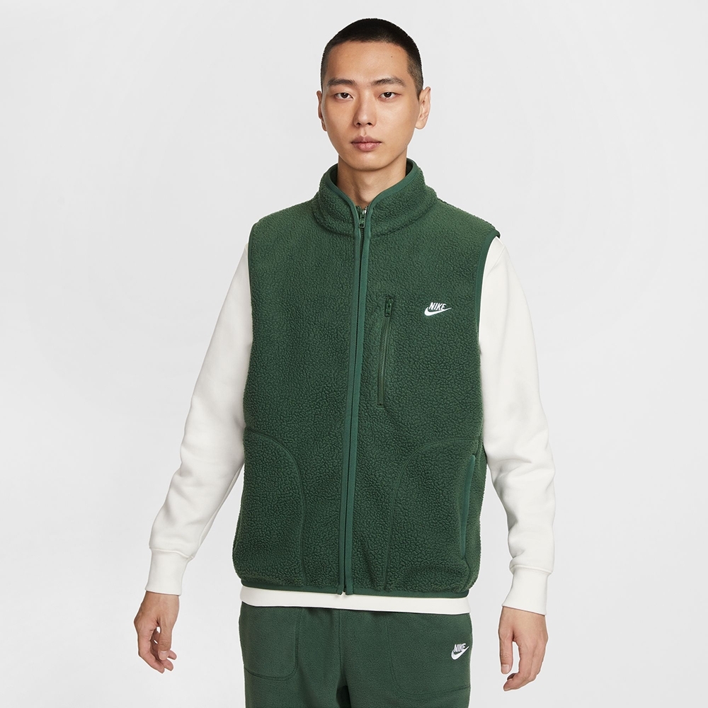 NIKE 背心 AS M NK CLUB 綠色 搖粒絨 保暖背心 男 FZ0895-323
