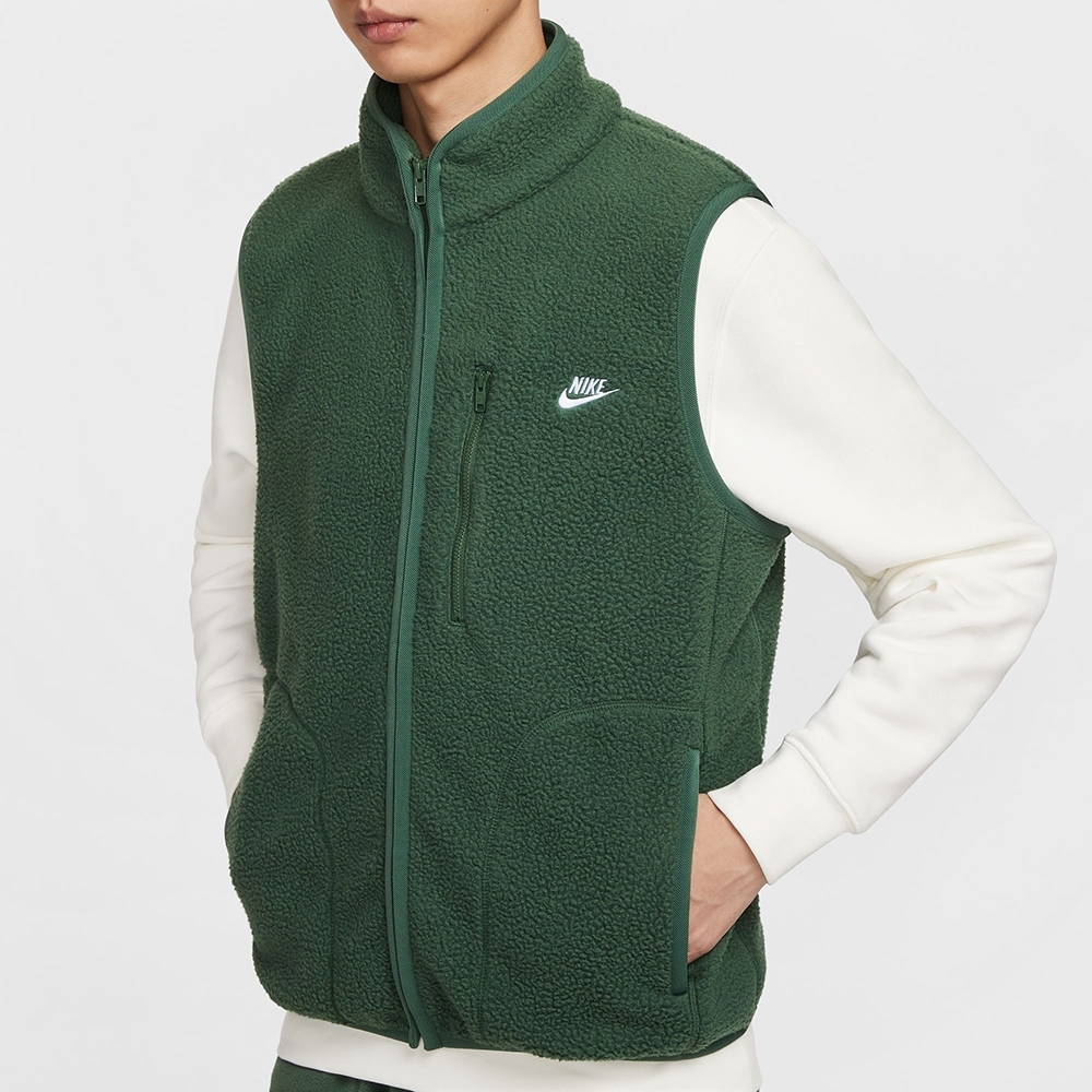 NIKE 背心 AS M NK CLUB 綠色 搖粒絨 保暖背心 男 FZ0895-323