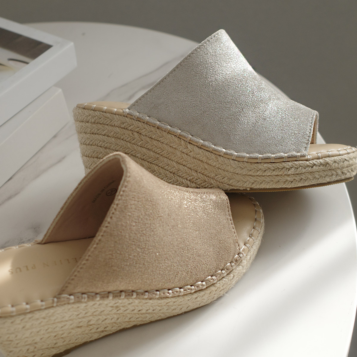 清涼消暑 黃麻坡跟鞋涼鞋【FX010】