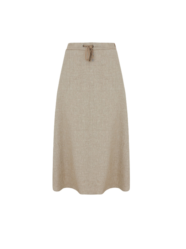 LORENA  綁帶亞麻中長裙