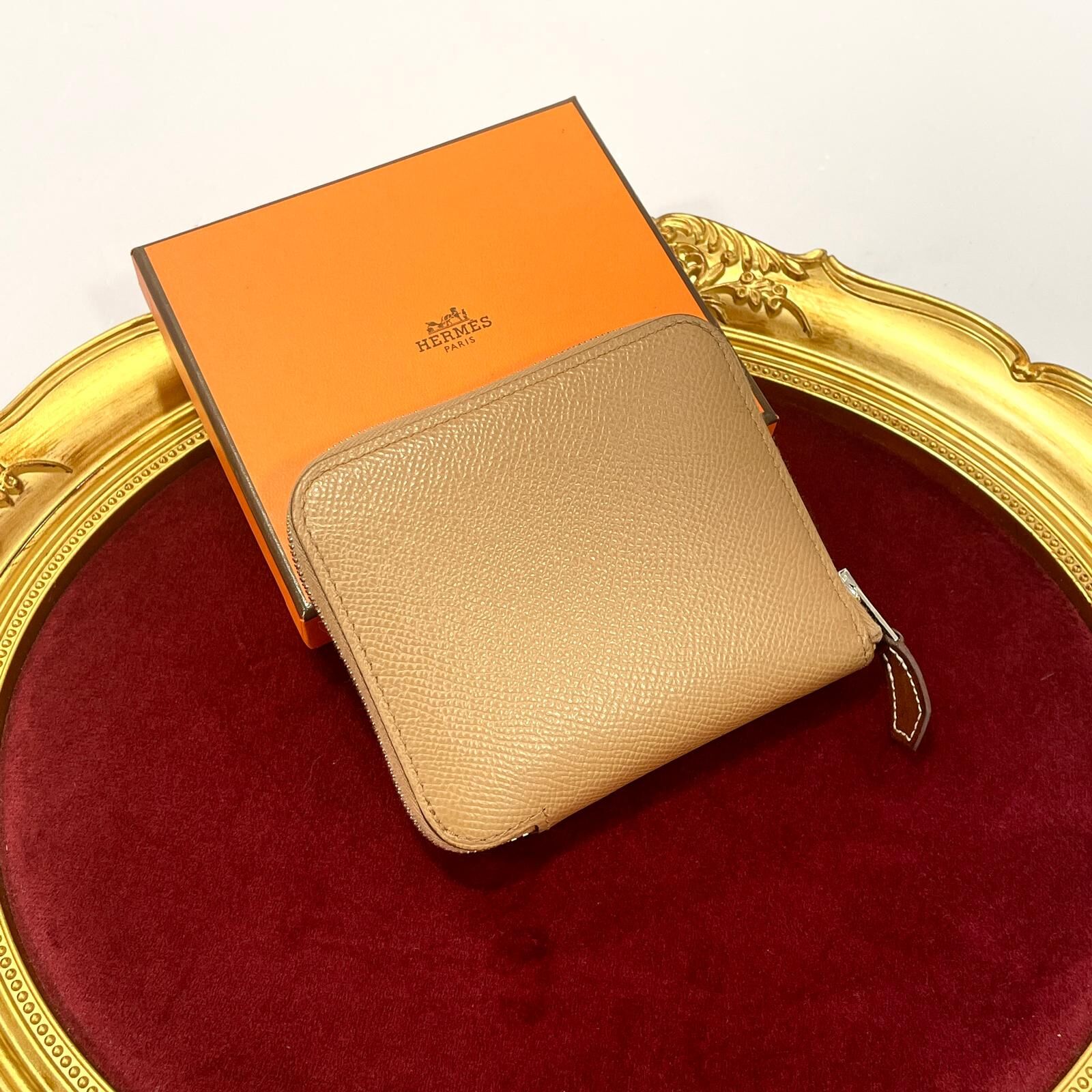 95%NEW二手HERMES短銀包 Silk In Wallet B刻 CHAI/EPSOM 奶茶色 H083774CKAA #香榭站正品