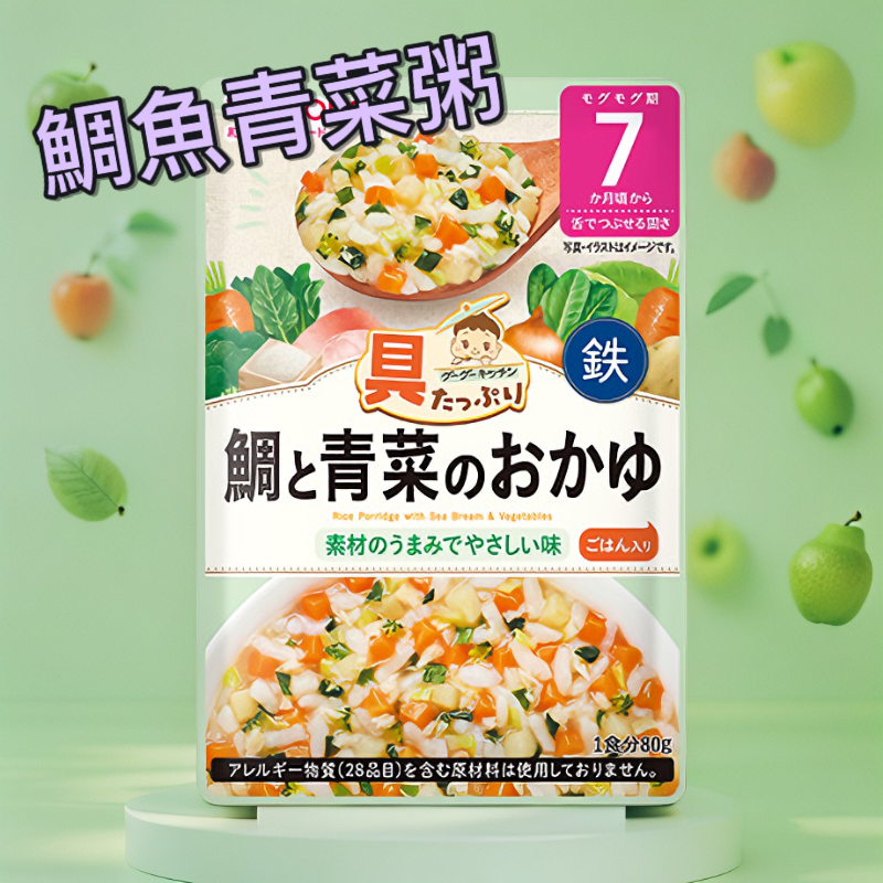 和光堂 Wakodo 營養滿點 鯛魚青菜粥 (7個月起) - 80g