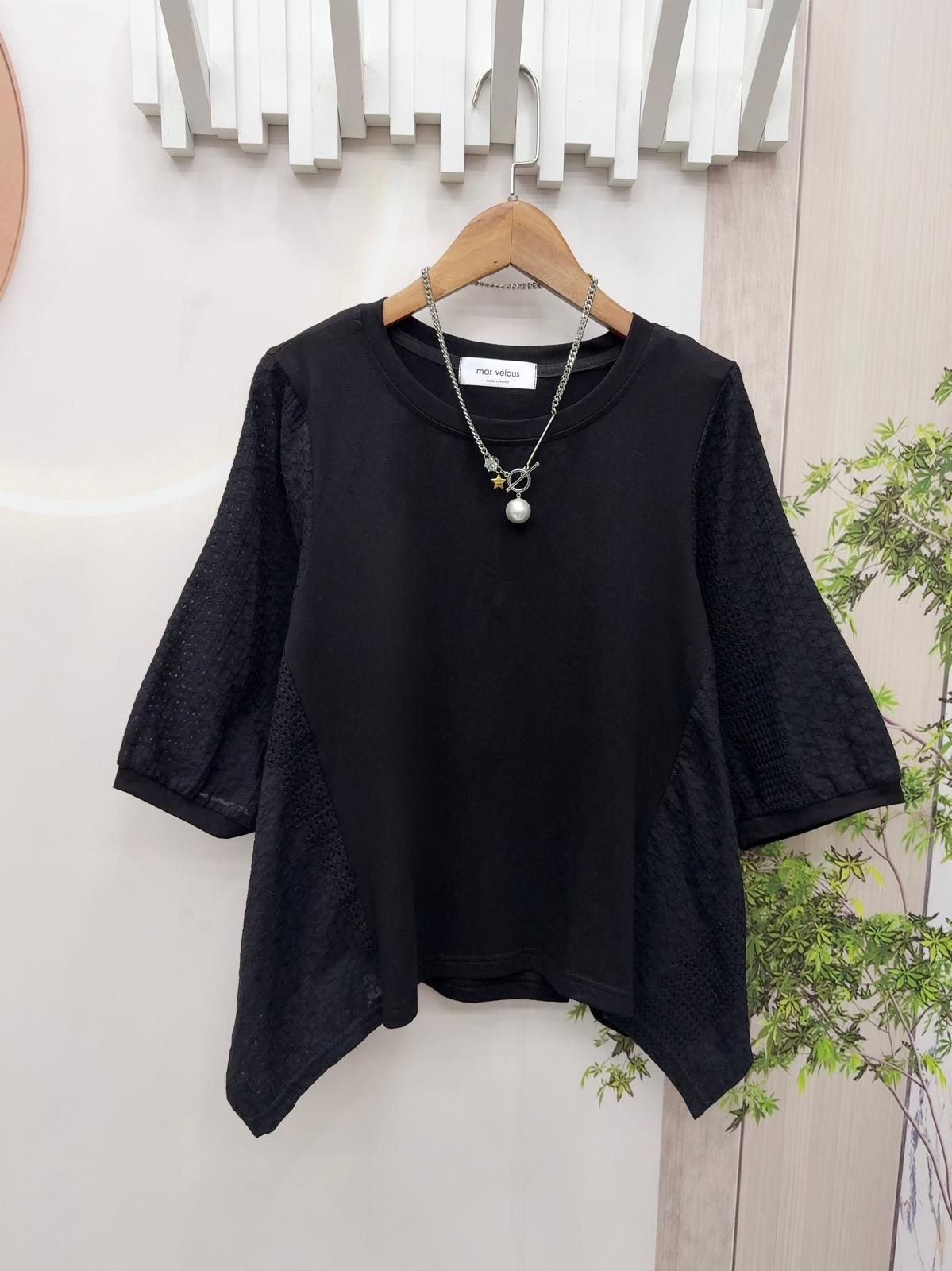 Mar 蝙蝠袖型格top ~152D