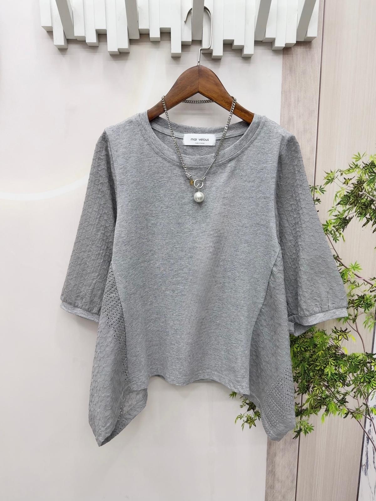 Mar 蝙蝠袖型格top ~152D