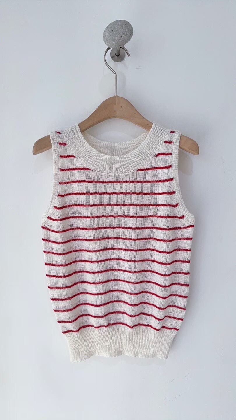 細橫紋針織背心