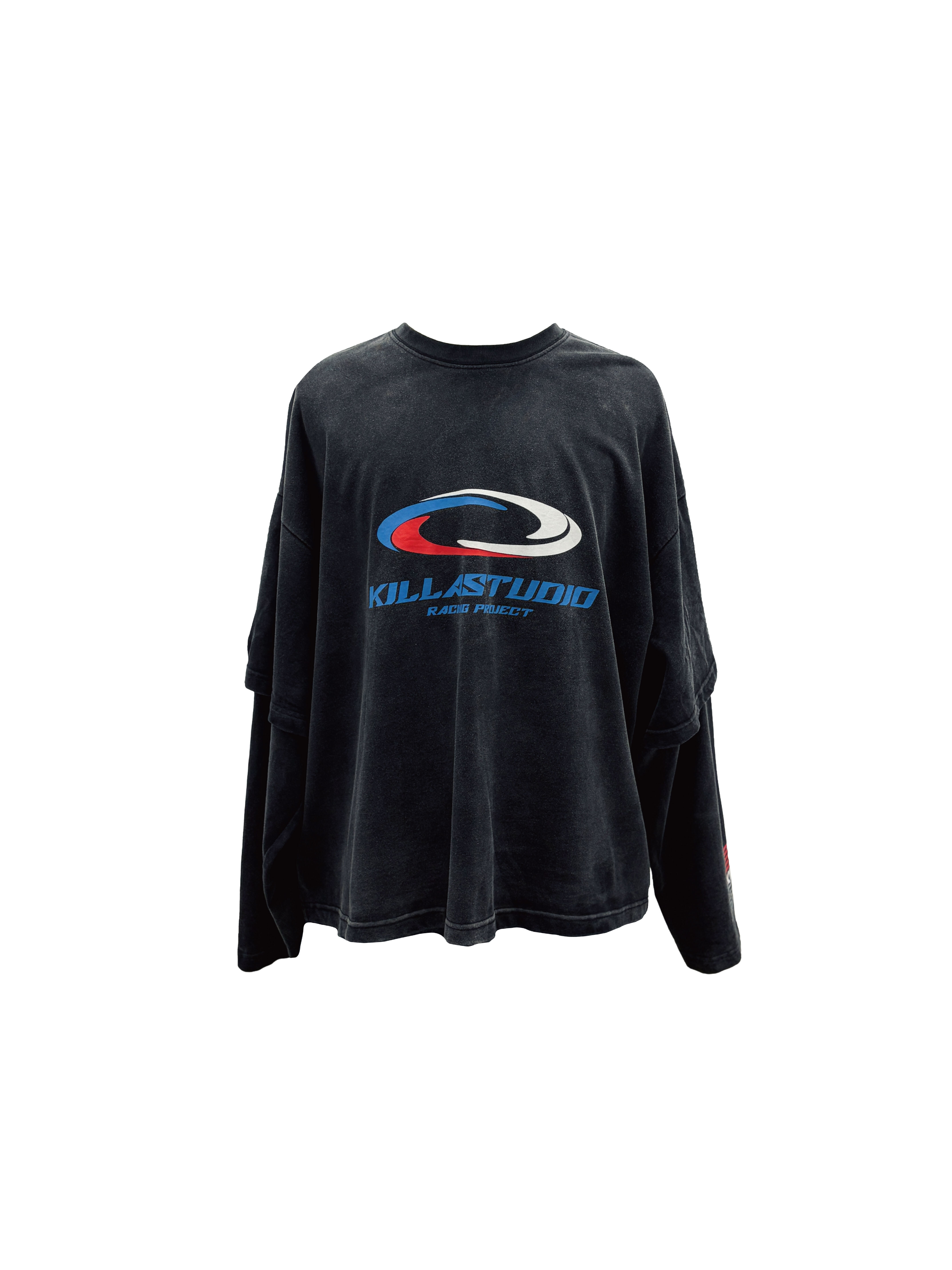 KILLASYSTEM 26S/S RACING PROJECT HARNESS L/S TEE 賽車 仿舊水洗 假兩件長TEE
