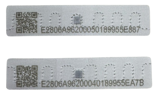 Flexible Fabric RFID UHF Laundry Tag 柔性布料 RFID UHF 洗衣標籤 QR code, TID laser mark