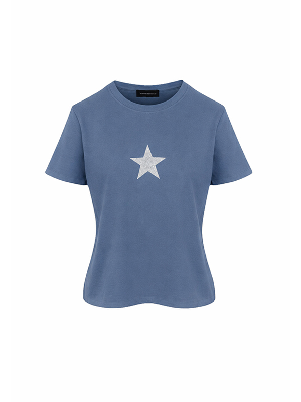 LORENA  星星亮片T恤(藍)