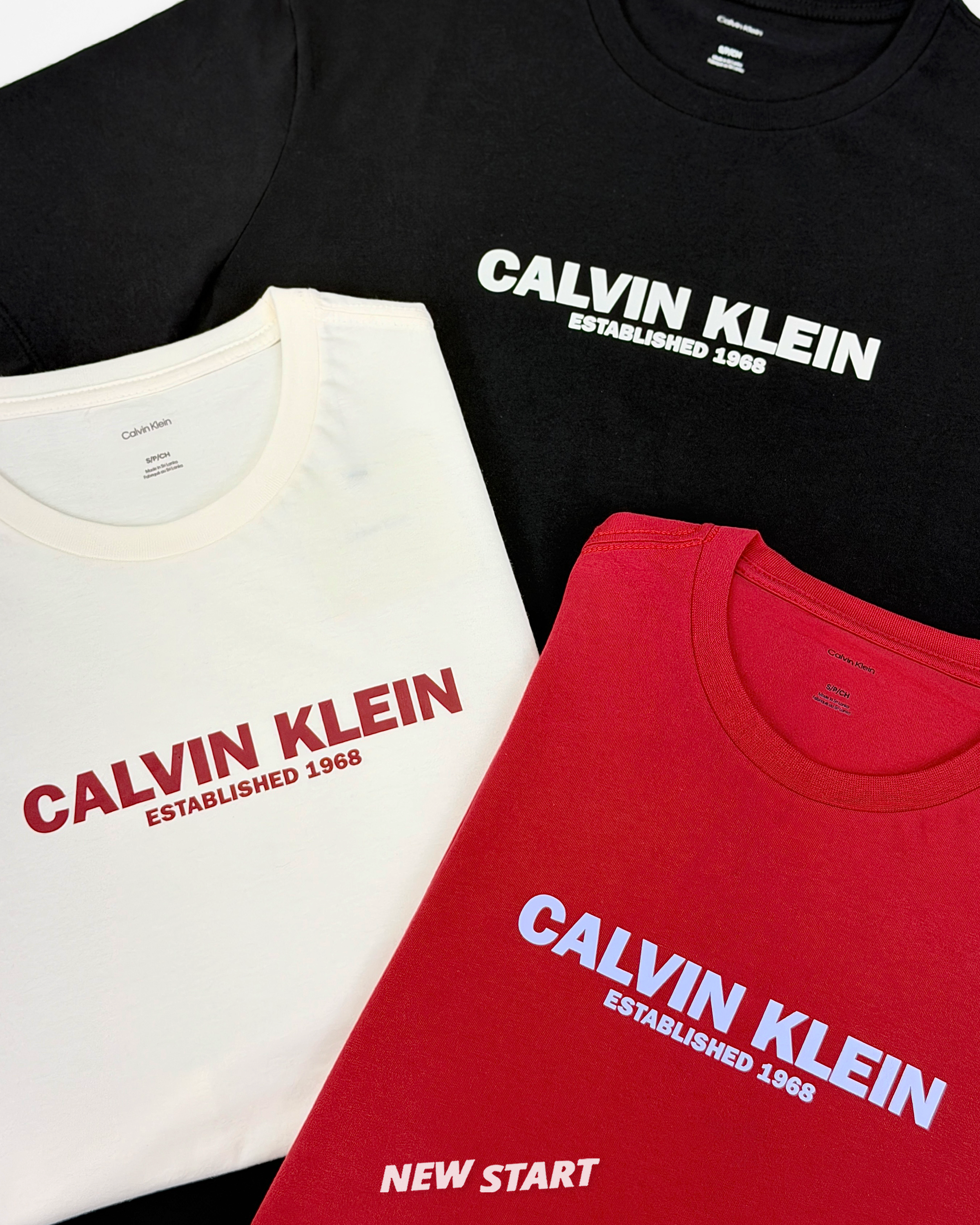 Calvin Klein CK 簡約雙排字母1968 短袖上衣 短T