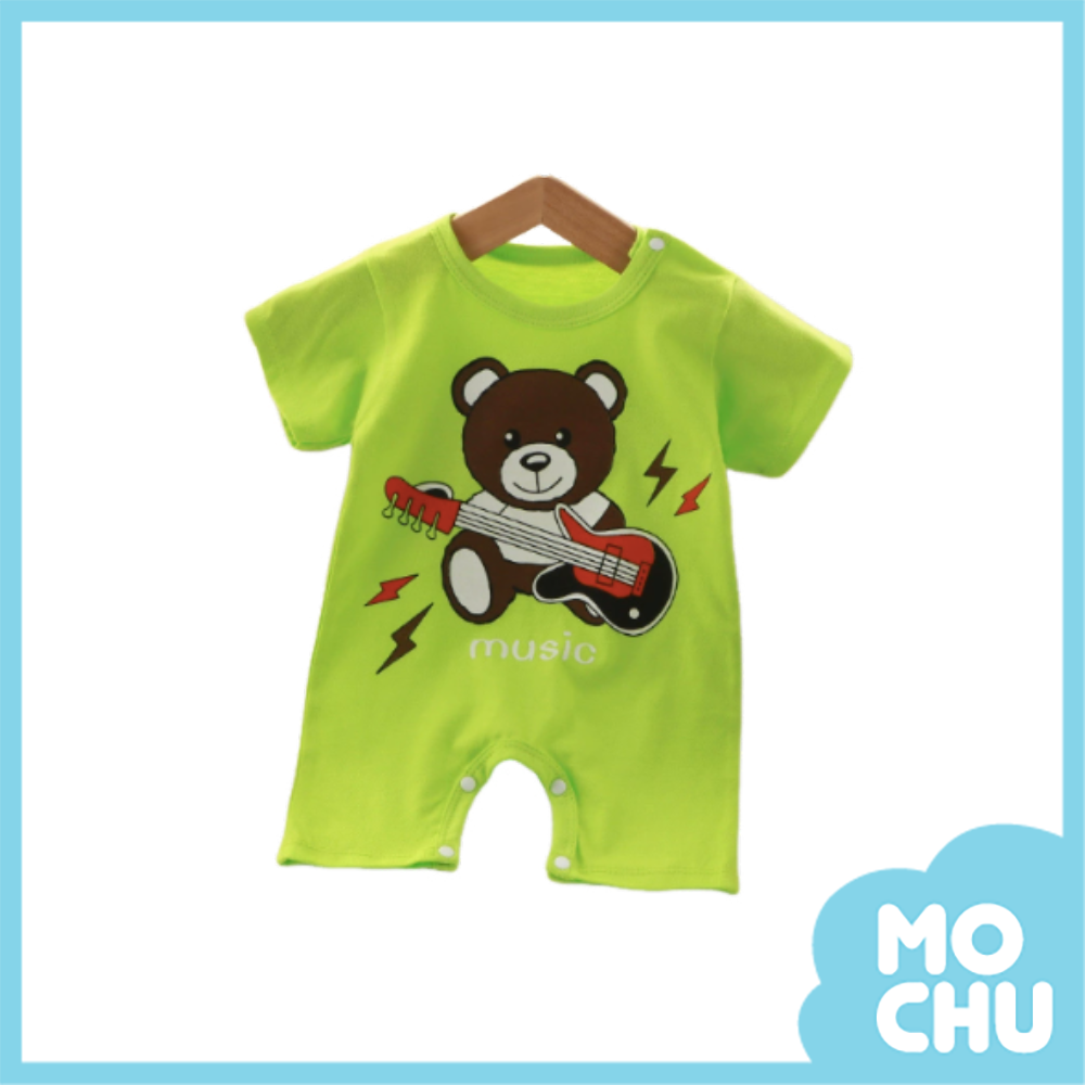 彈吉他小熊短袖連身衣
