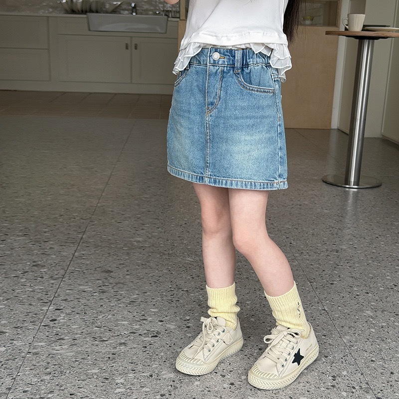 韓系簡單包臀牛仔裙